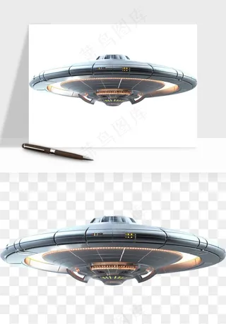 立体飞碟UFO外星人飞船png免抠