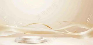 美妆护肤3d展台清新背景