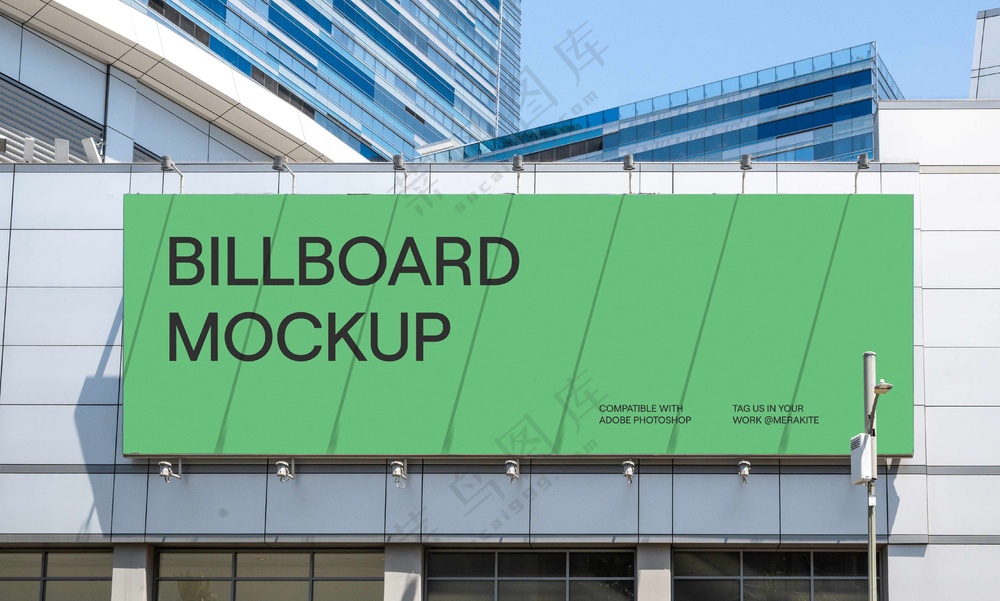 店铺招牌海报样机城市街头广告牌vi效果图PS模板07