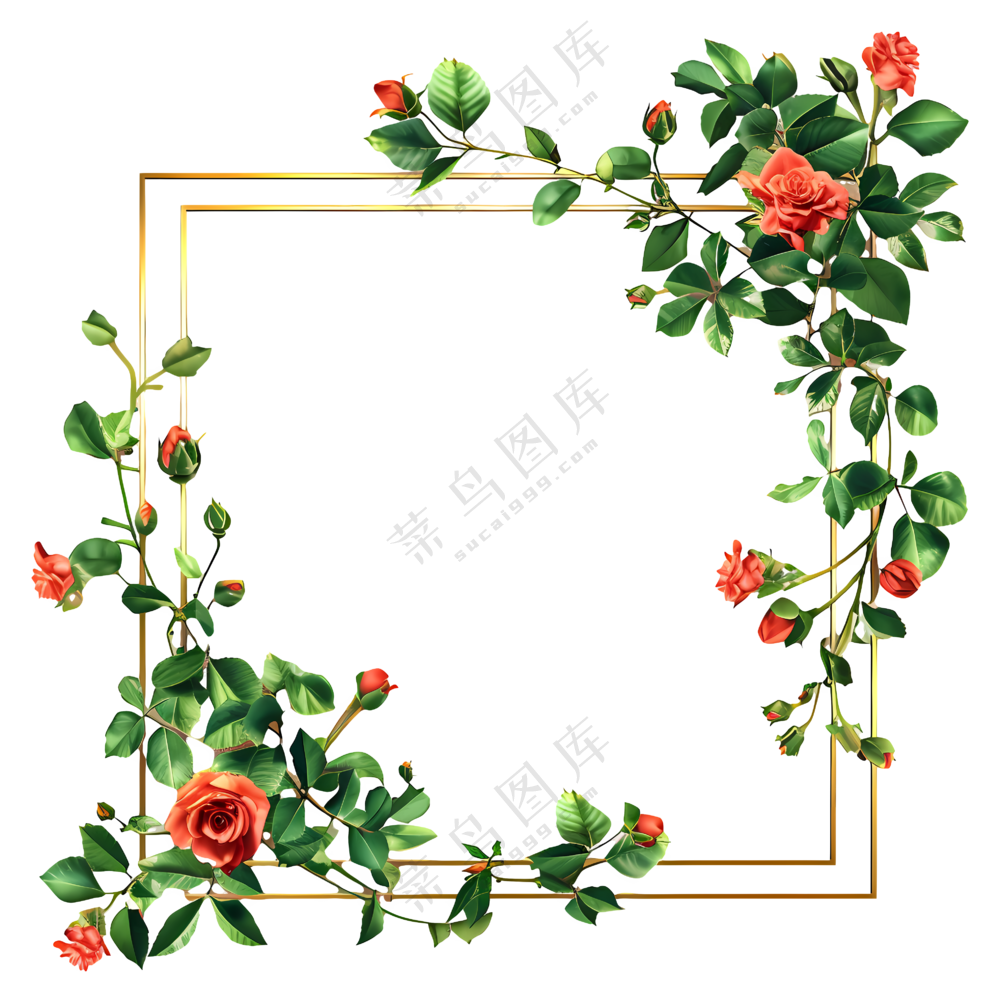 美丽的玫瑰花边框