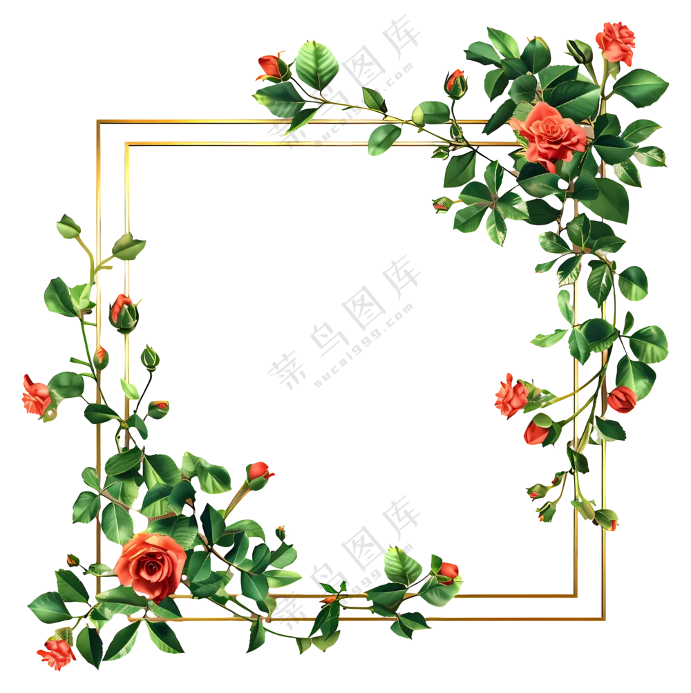 美丽的玫瑰花边框