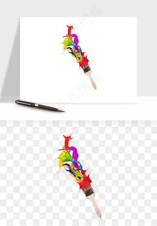 油漆刷子粉刷png免抠