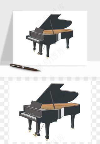 手绘钢琴矢量