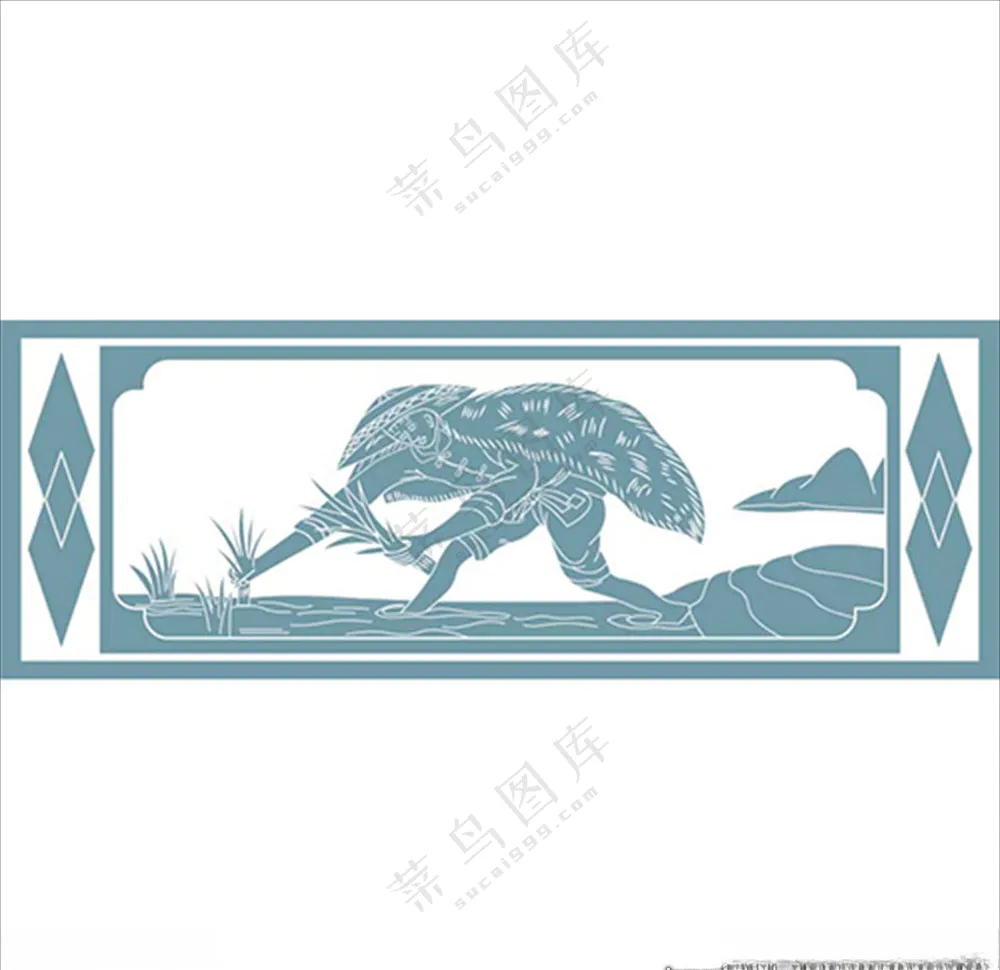 雨中插秧种植水稻设计