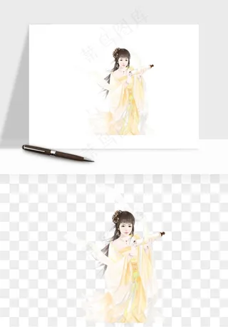 古风美人女子背影png免抠