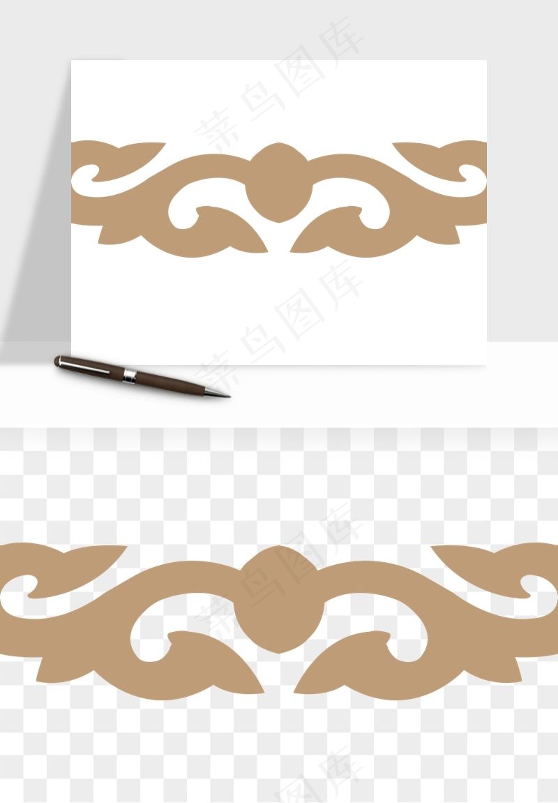 中式边框花纹图案png免抠