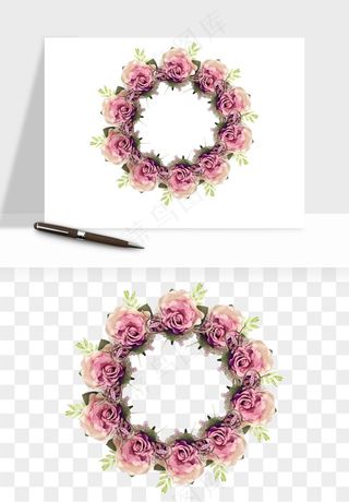 复古花卉相框欧式png免抠