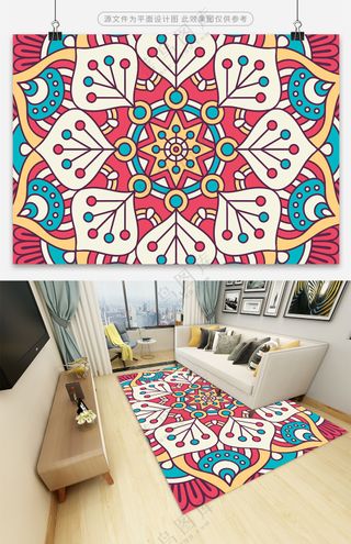 创新复古欧式数码印花地毯