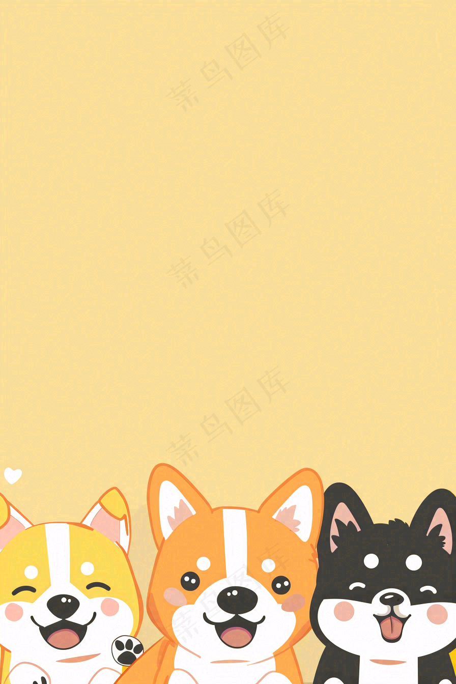 宠物寄养猫狗卡通插画背景