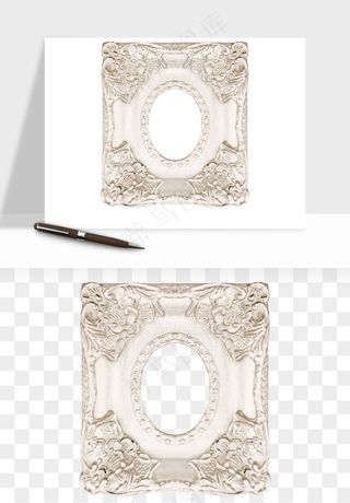 复古花卉相框欧式png免抠