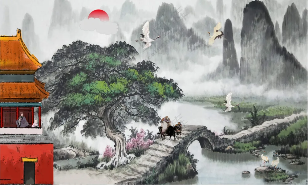 复古水墨画