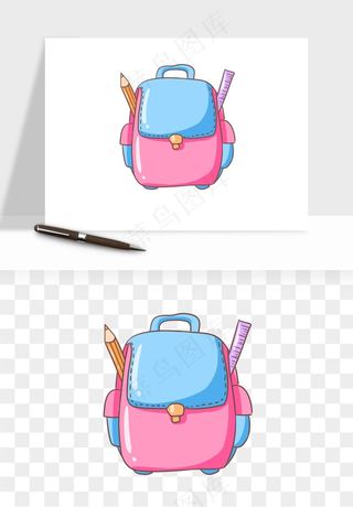卡通书包背包双肩包png免抠