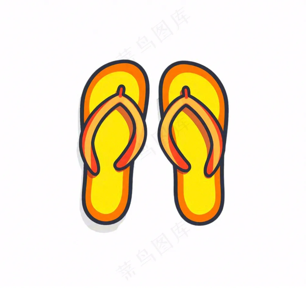 夏日海洋海滩元素卡通插画免抠