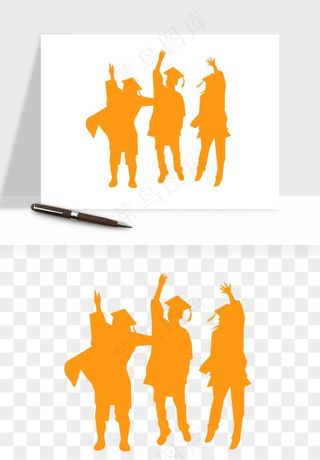 毕业季同学青春人物剪影png免抠