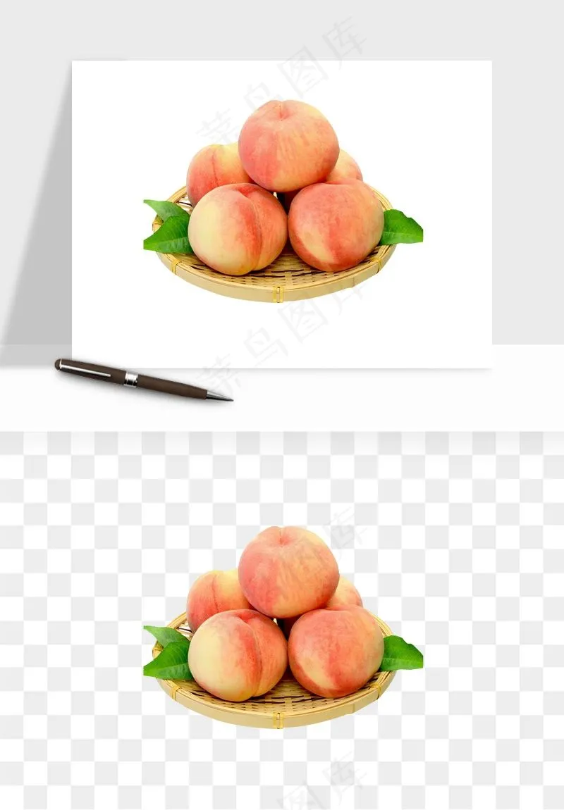 桃子油桃黄桃水果png免抠