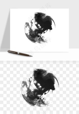 墨迹水墨圆圈圆环边框