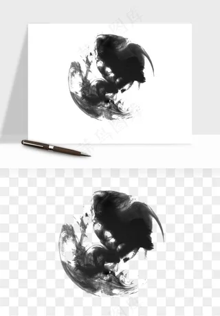 墨迹水墨圆圈圆环边框