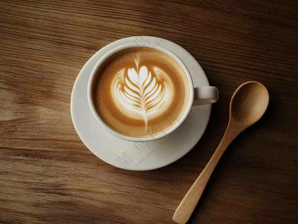 咖啡拿铁下午茶饮品摄影图