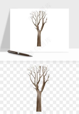 雪树枯树冬天树木png免抠