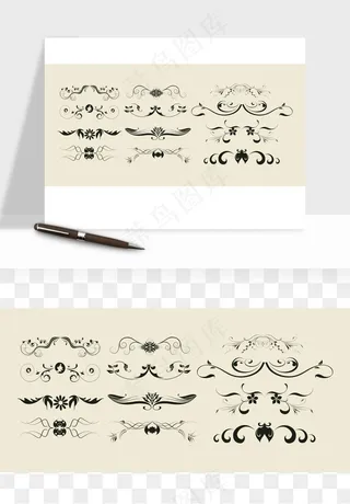 欧式花纹花边矢量png免抠