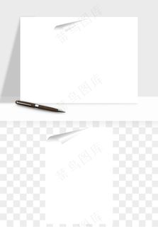 白纸卷边角翻页效果png免抠