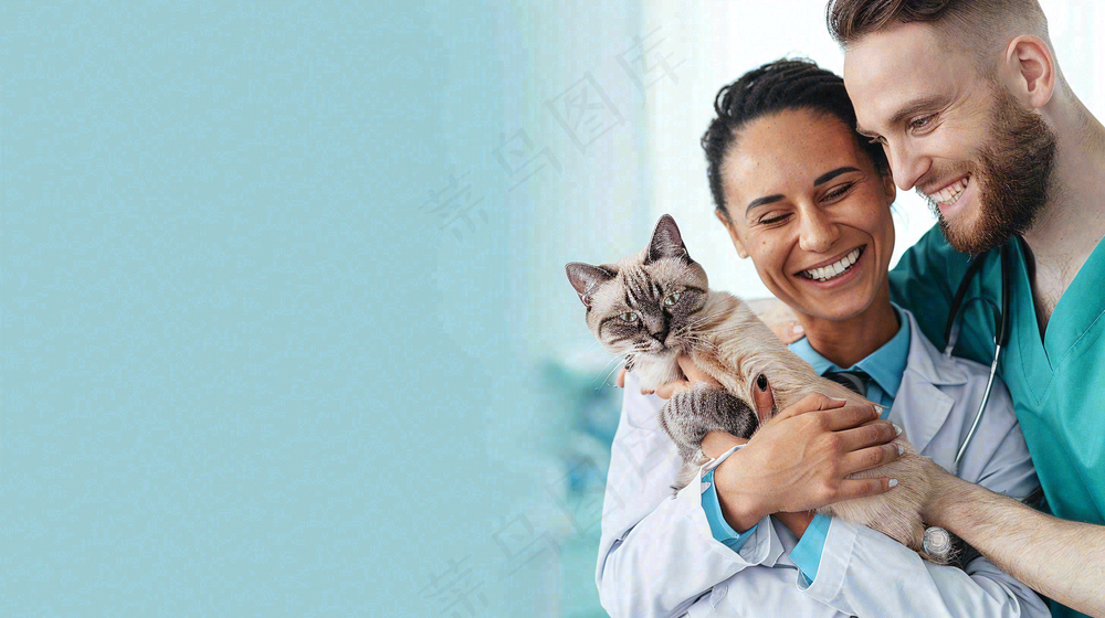 宠物医院猫狗生病救治摄影图