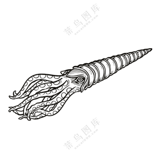 房角石-古海洋生物/线稿/卡通