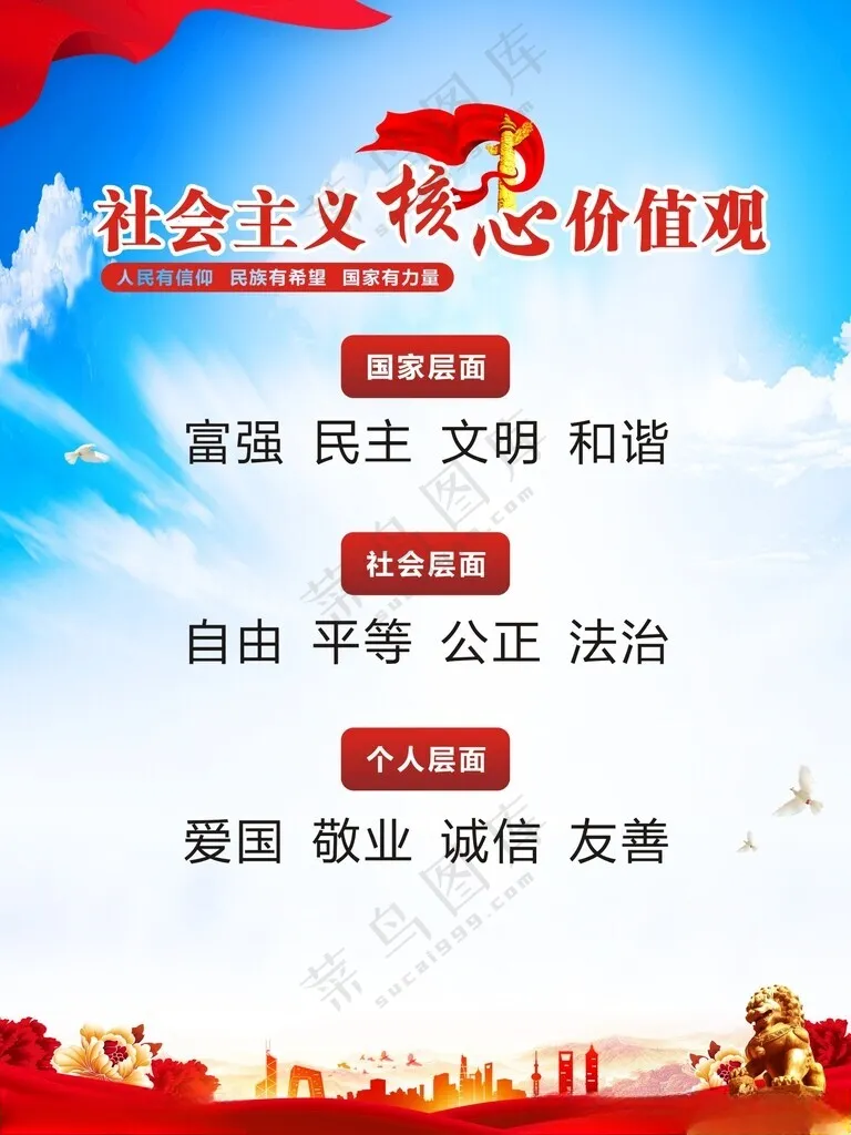 社会价值观核心价值观图海报