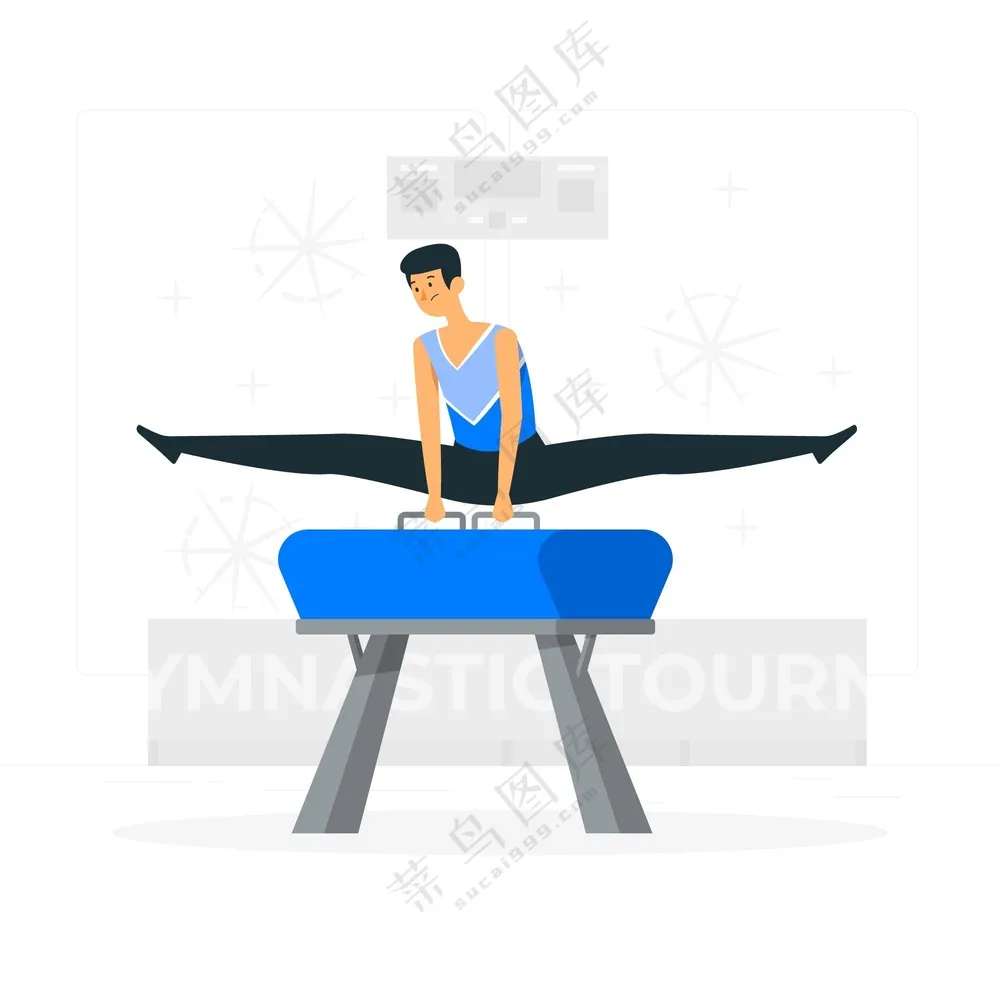 卡通跳马体操素材