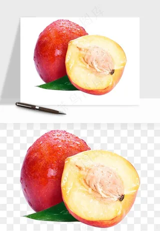 桃子油桃黄桃水果png免抠