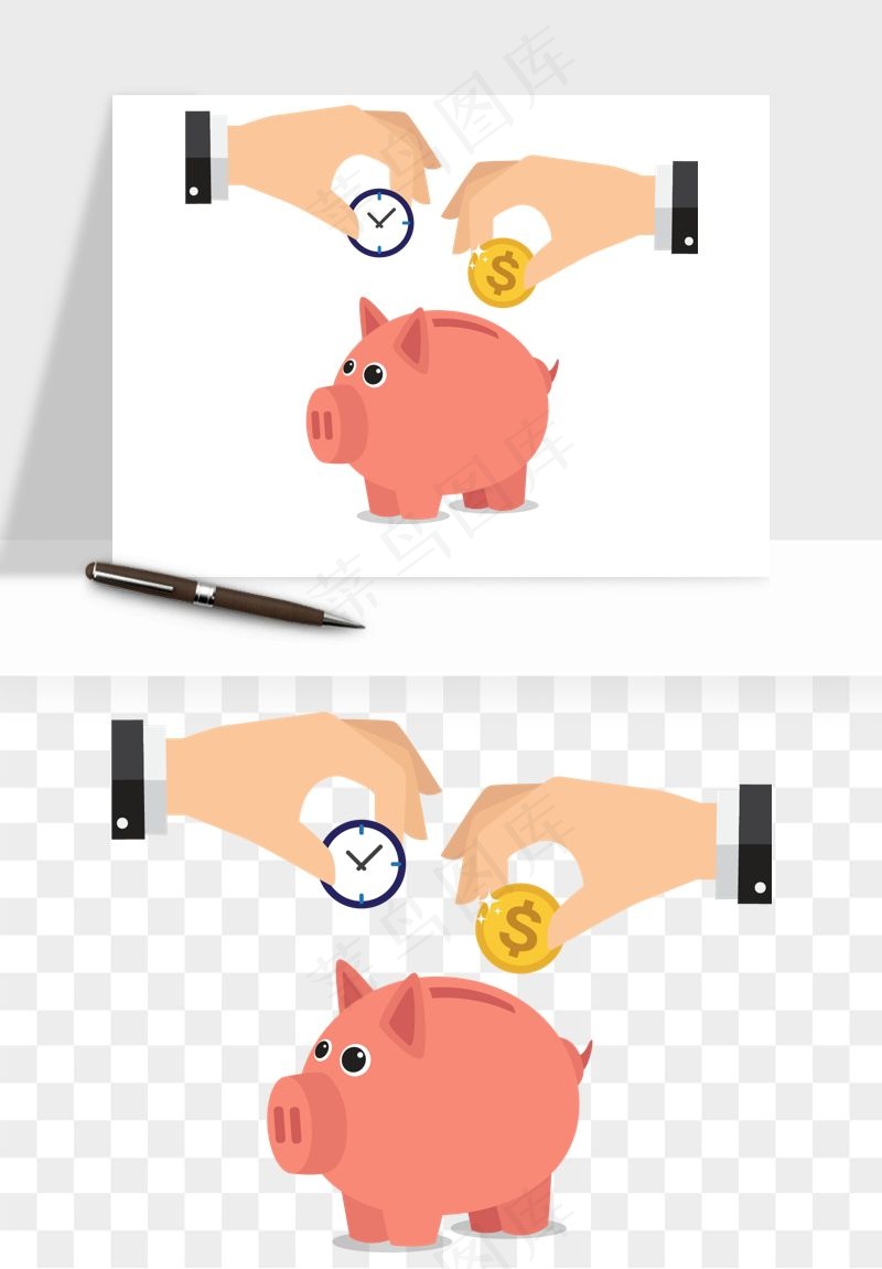 存钱罐理财金猪png免抠