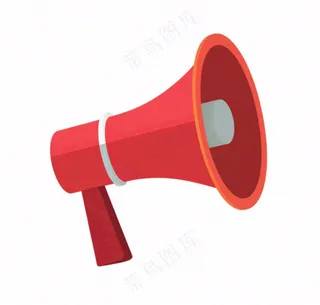 卡通小喇叭插画免抠