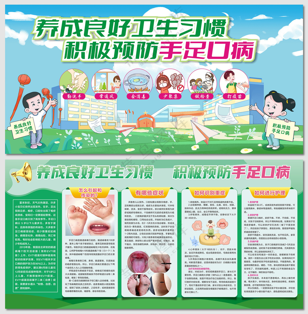 积极预防手足口病展板