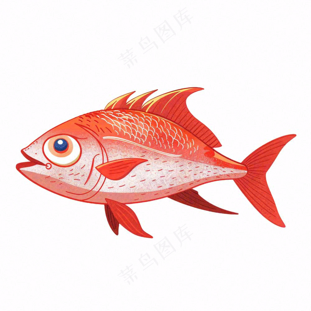 海洋鱼类海鲜卡通插画免抠