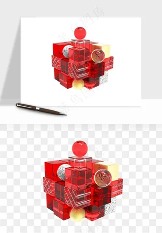 立体创意魔方png免抠
