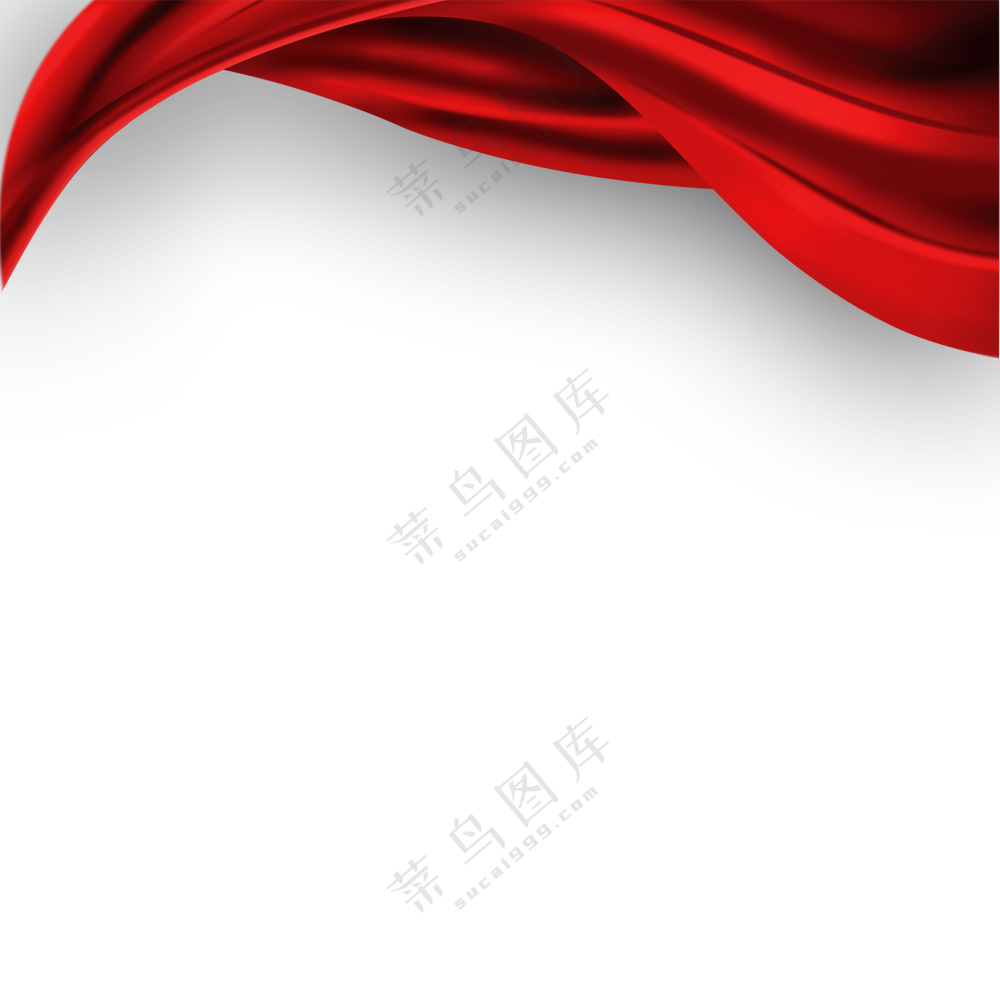 飘着的红飘带边框装饰元素免抠图片