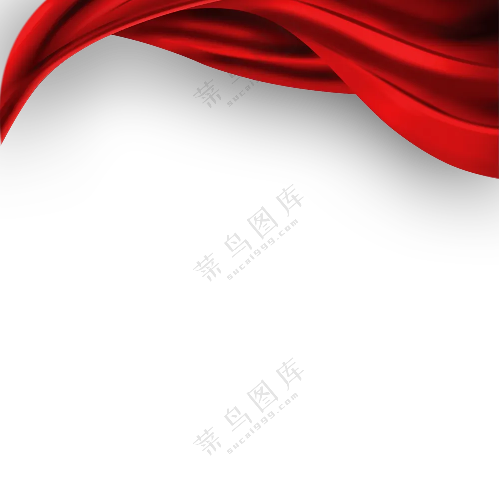 飘着的红飘带边框装饰元素免抠图片