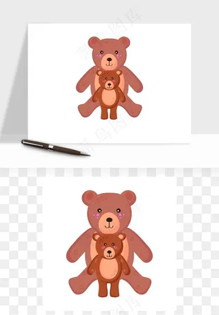 手绘小熊矢量png免抠