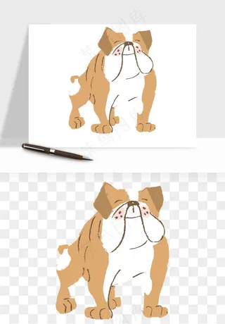 手绘狗狗宠物png免抠