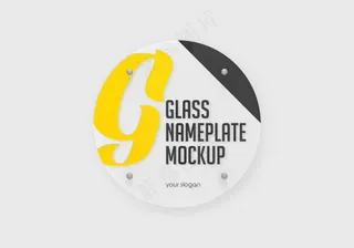 灰度圆形简约风透明亚克力广告牌样机