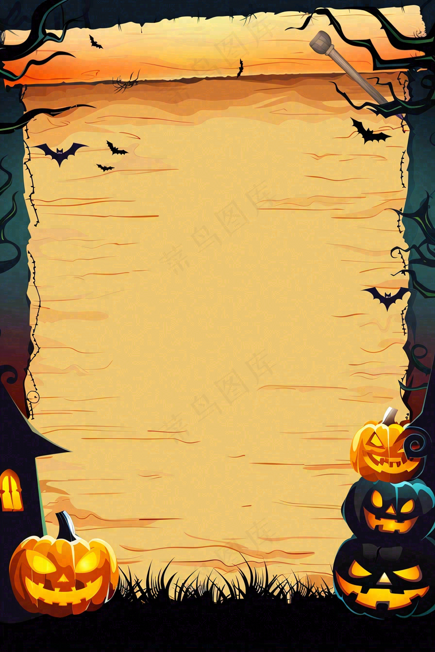 万圣节南瓜灯捣蛋恐怖背景
