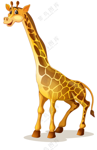 卡通可爱创意效果的长颈鹿免抠图片