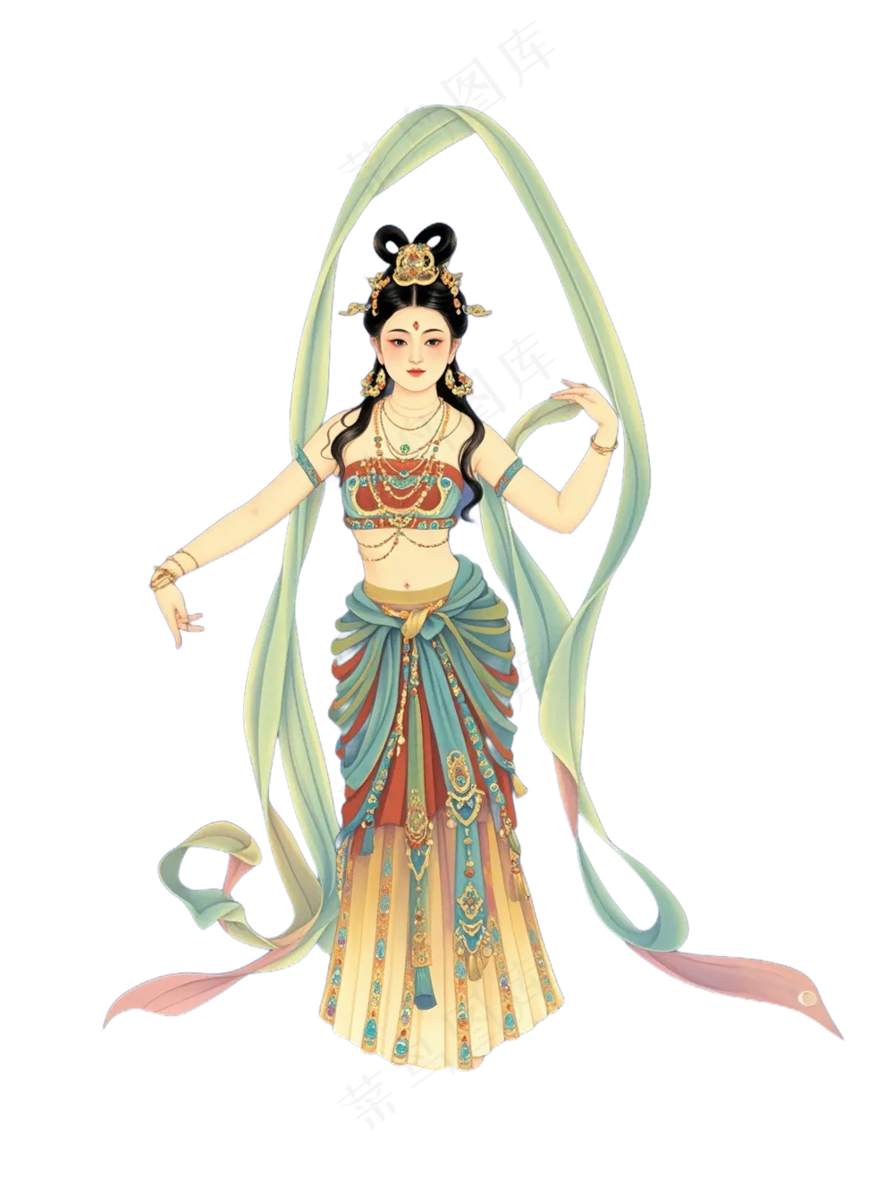 免抠工笔画中国风仙女人物