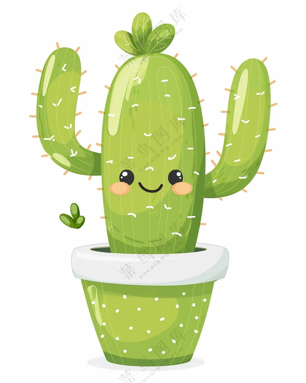 可爱仙人掌盆栽