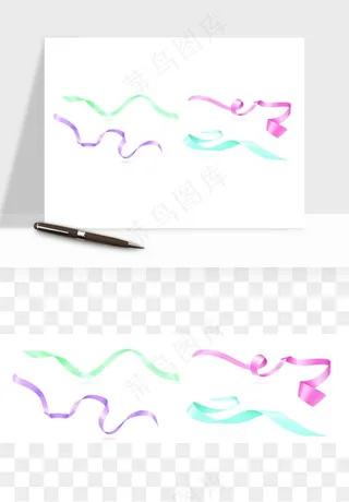 蝴蝶结丝带彩带矢量png免抠