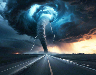 龙卷风自然灾害天气背景