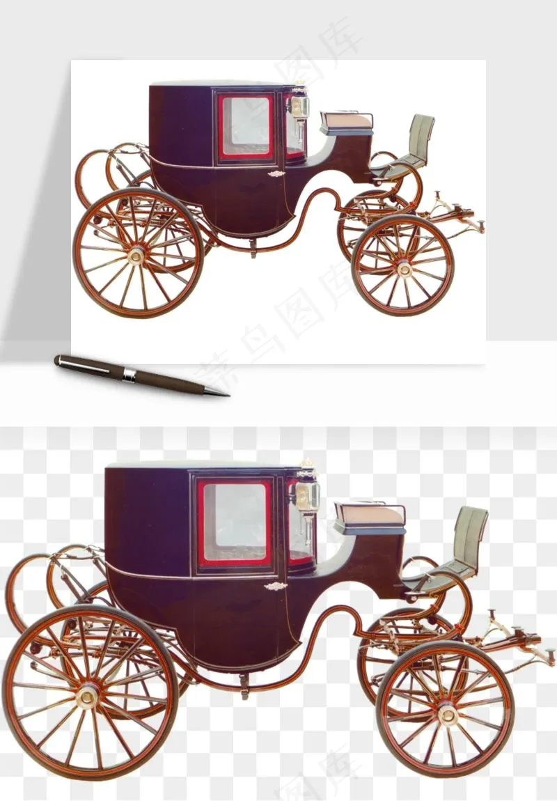 复古马车欧式png免抠