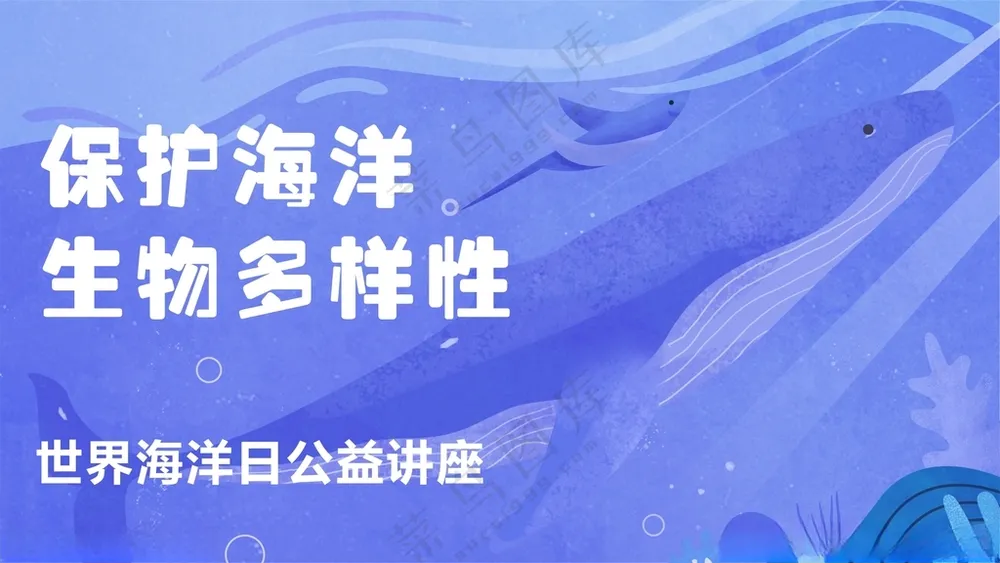 保护海洋生物世界公益讲座海报展板生物多样性