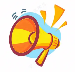 卡通小喇叭插画免抠