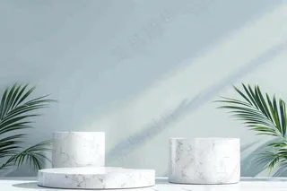 电商促销简约立体几何海报背景电商C4D展台背景